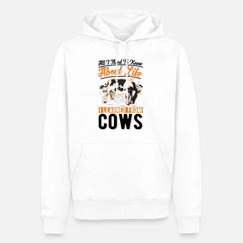 Cow Gift Cattle Breeder Farmer - Sweat à capuche Premium bio Homme - blanc