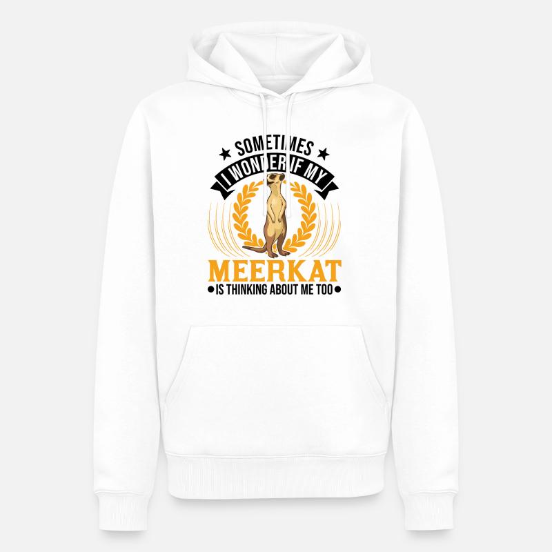 Erdmännchen surikat suricate - Sweat à capuche Premium bio Homme - blanc