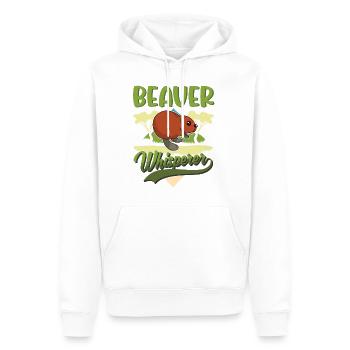 Beaver Whispering Beaver Dam - Men’s Premium Organic Hoodie - white - Front - Nico (187cm)