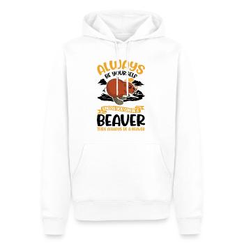 Soyez toujours vous-même Castor Castor Beaver Dam - Sweat à capuche Premium bio Homme - blanc - Devant - Nico (187cm)