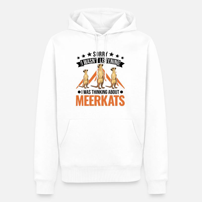 Suricate Cadeau Suricate - Sweat à capuche Premium bio Homme - blanc
