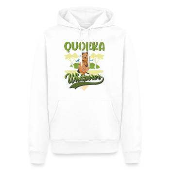 Quokka Whisperer Kangourou à queue courte - Sweat à capuche Premium bio Homme - blanc - Devant - Nico (187cm)