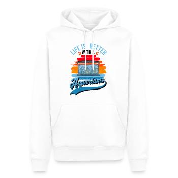La vie est meilleure avec un aquarium - Sweat à capuche Premium bio Homme - blanc - Devant - Nico (187cm)