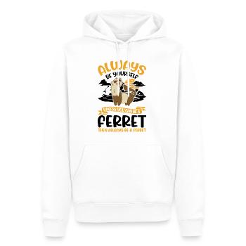 Soyez toujours vous-même Ferret Frettchen - Sweat à capuche Premium bio Homme - blanc - Devant - Nico (187cm)