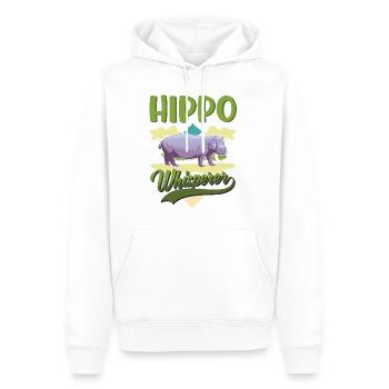 Hippo Whisperer Hippo Hippo - Sweat à capuche Premium bio Homme - blanc - Devant - Nico (187cm)