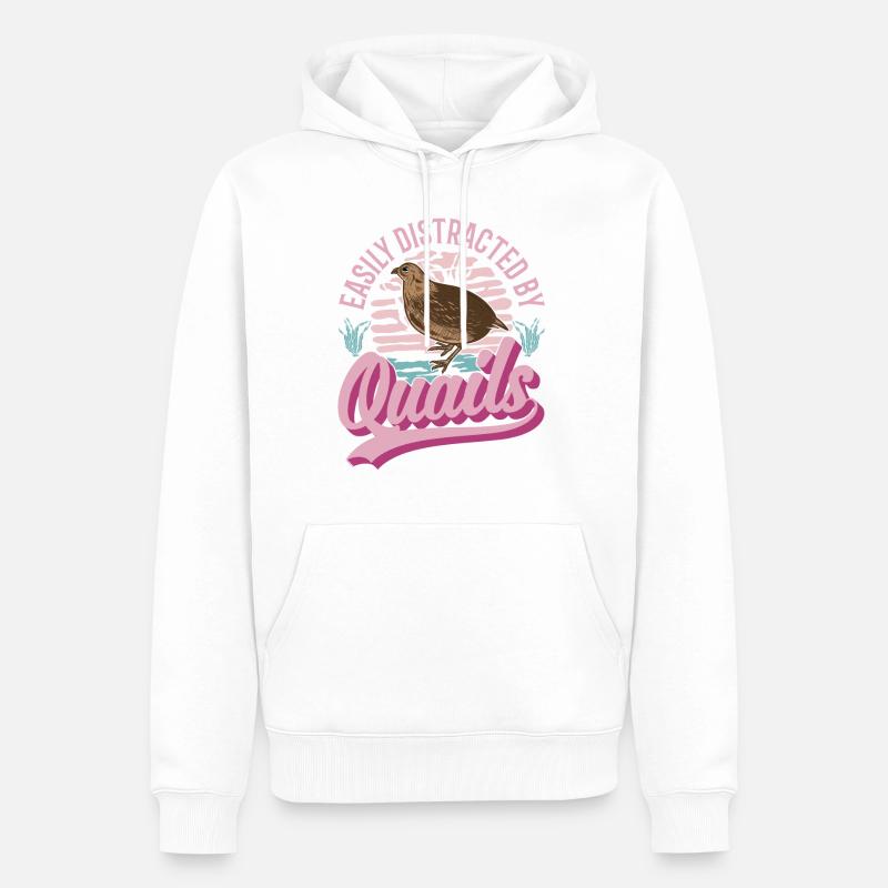 Caille cadeau éleveur de cailles - Sweat à capuche Premium bio Homme - blanc