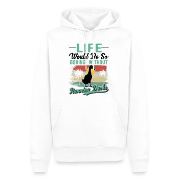 Indian Running Duck Gift Running Duck - Men’s Premium Organic Hoodie - white - Front - Nico (187cm)