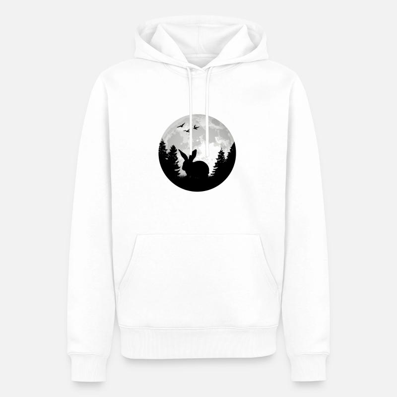 Lapin Lune Lapin Lapin - Sweat à capuche Premium bio Homme - blanc