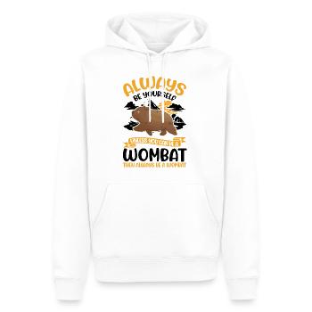 Always be yourself Wombat - Männer Premium Bio Hoodie - Weiß - Vorne - Nico (187cm)