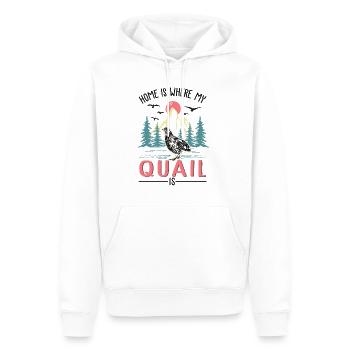Zuhause ist wo meine Wachtel ist - Männer Premium Bio Hoodie - Weiß - Vorne - Nico (187cm)