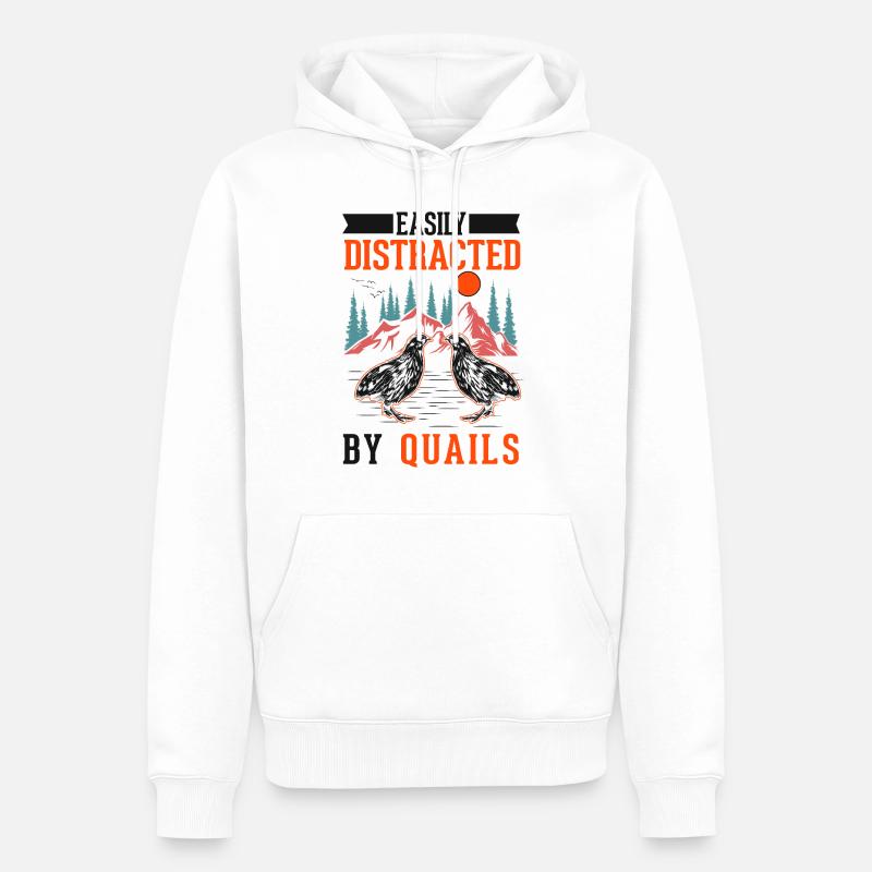 Caille cadeau éleveur de cailles - Sweat à capuche Premium bio Homme - blanc