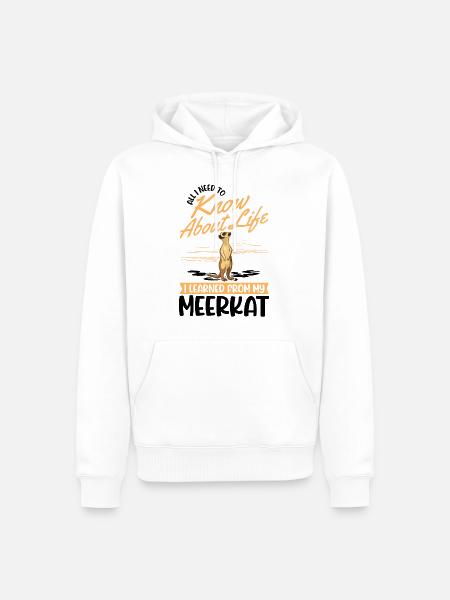 Erdmännchen Meerkat - Männer Premium Bio Hoodie - Weiß