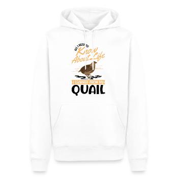 Caille Éleveur Caille Éleveur Caille Éleveur Caille - Sweat à capuche Premium bio Homme - blanc - Devant - Nico (187cm)