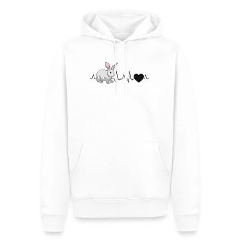 Rabbit Heartbeat Rabbit - Men’s Premium Organic Hoodie - white - Front - Nico (187cm)