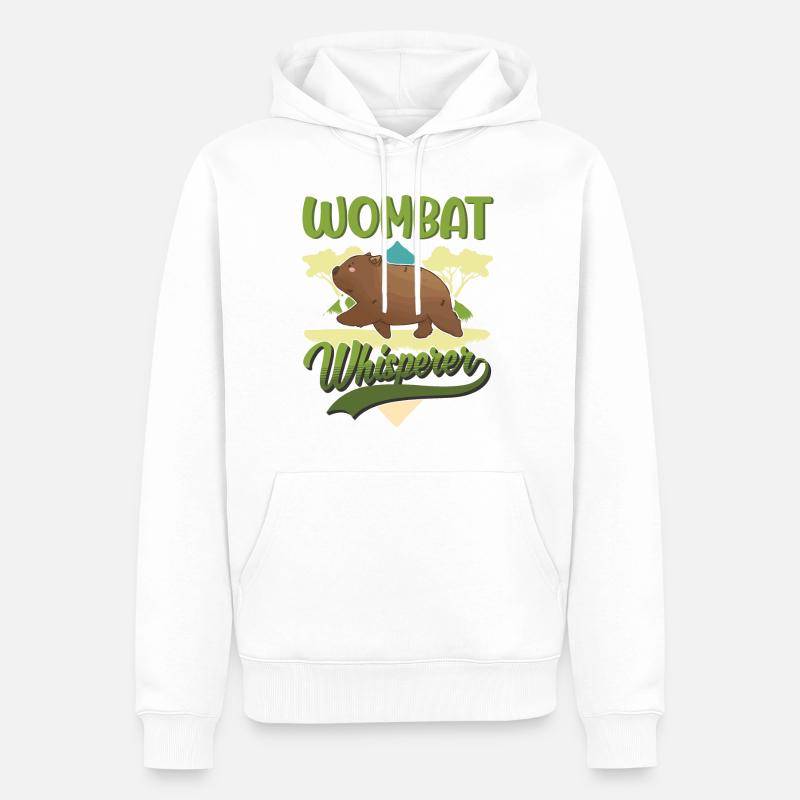 Wombat Chuchoteur - Sweat à capuche Premium bio Homme - blanc