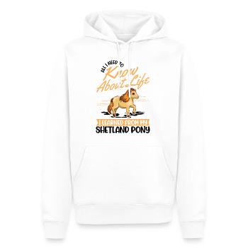 Shetlandpony Shetland-Pony Shetty - Männer Premium Bio Hoodie - Weiß - Vorne - Nico (187cm)