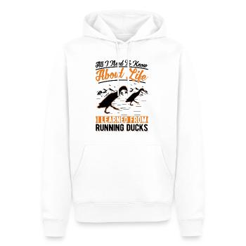 Canard indien Canard en bouteille - Sweat à capuche Premium bio Homme - blanc - Devant - Nico (187cm)