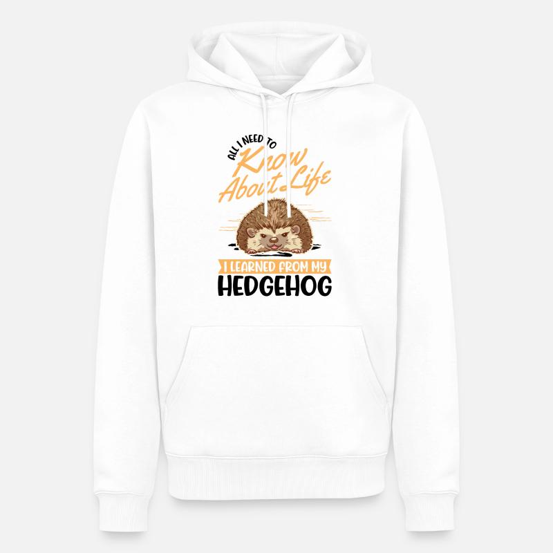 Igel Geschenk Stacheligel - Männer Premium Bio Hoodie - Weiß
