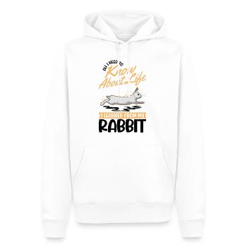 Lapin Cadeau Lapin Lapin Lapin - Sweat à capuche Premium bio Homme - blanc - Devant - Nico (187cm)