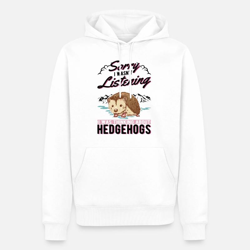 Hérisson Cadeau Hérisson épineux - Sweat à capuche Premium bio Homme - blanc