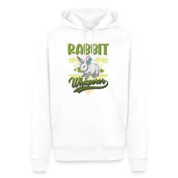 Rabbit Whisperer Rabbit Whisperer - Men’s Premium Organic Hoodie - white - Front - Nico (187cm)
