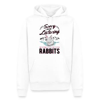 Lapin lapin lapin lapin - Sweat à capuche Premium bio Homme - blanc - Devant - Nico (187cm)