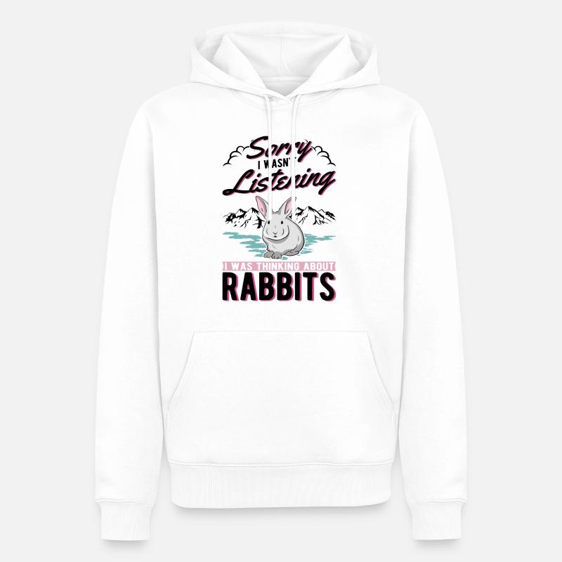 Lapin lapin lapin lapin - Sweat à capuche Premium bio Homme - blanc