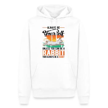Lapin lapin lapin lapin - Sweat à capuche Premium bio Homme - blanc - Devant - Nico (187cm)