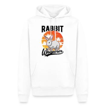 Rabbit Whisperer Rabbit Whisperer - Men’s Premium Organic Hoodie - white - Front - Nico (187cm)