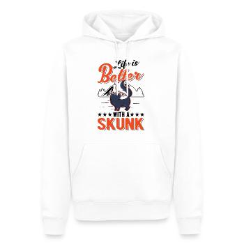 La vie est meilleure avec les mouffettes - Sweat à capuche Premium bio Homme - blanc - Devant - Nico (187cm)