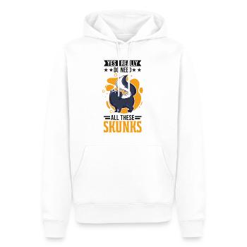 Cadeau Skunk - Sweat à capuche Premium bio Homme - blanc - Devant - Nico (187cm)