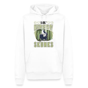 Facilement distrait par Skunks Skunk - Sweat à capuche Premium bio Homme - blanc - Devant - Nico (187cm)