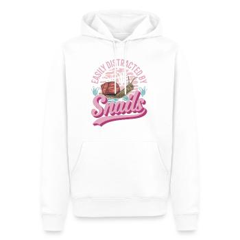 Escargot Cadeau Vignoble Escargot - Sweat à capuche Premium bio Homme - blanc - Devant - Nico (187cm)