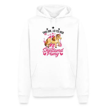 Shetland Pony Girl Cadeau Shetty - Sweat à capuche Premium bio Homme - blanc - Devant - Nico (187cm)