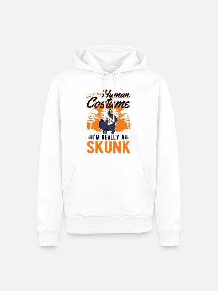 Stinktier Kostüm Halloween - Männer Premium Bio Hoodie - Weiß