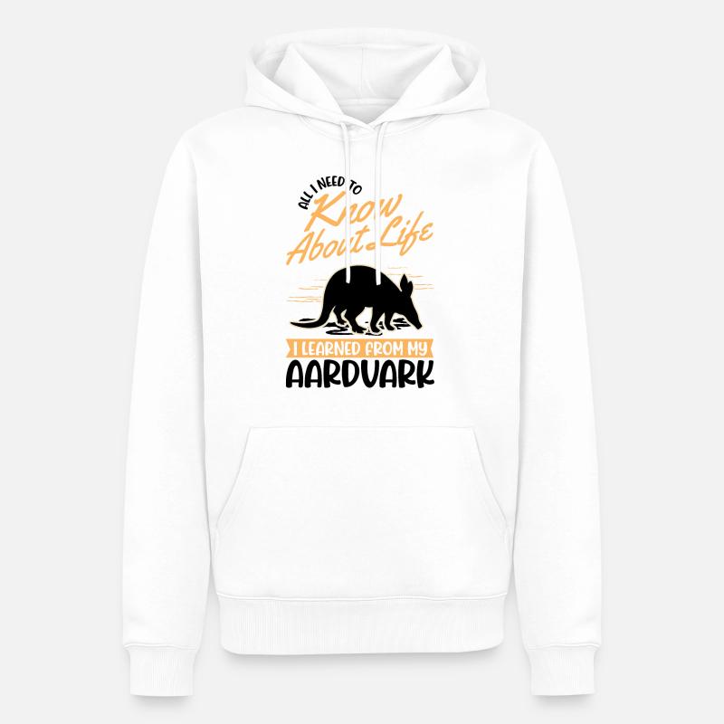 Erdferkel Geschenk Aardvark - Männer Premium Bio Hoodie - Weiß