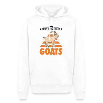 Facilement distrait par les chèvres Ziegenwirt Ziege - Sweat à capuche Premium bio Homme - blanc - Devant - Nico (187cm)
