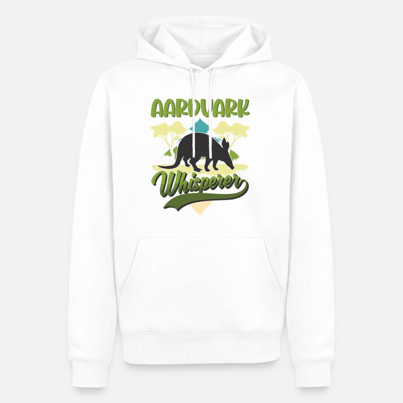 Erdferkel Flüsterer Aardvark Whisperer - Männer Premium Bio Hoodie - Weiß