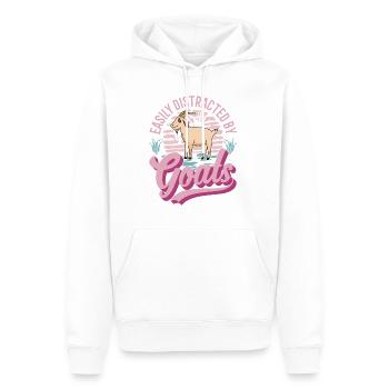 Facilement distrait par les chèvres Ziegenwirt Ziege - Sweat à capuche Premium bio Homme - blanc - Devant - Nico (187cm)