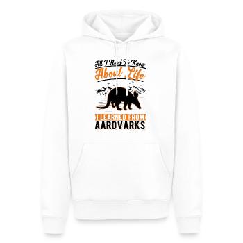 Aardvark Cadeau Aardvark - Sweat à capuche Premium bio Homme - blanc - Devant - Nico (187cm)