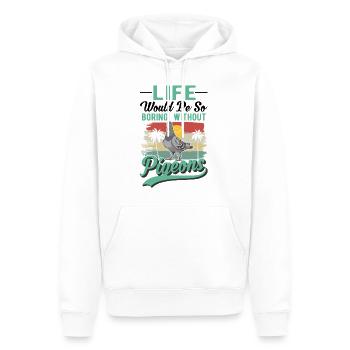 Pigeon Cadeau Pigeon Fancier City Pigeon Pigeonnier Pigeon Transporteur Pigeon - Sweat à capuche Premium bio Homme - blanc - Devant - Nico (187cm)