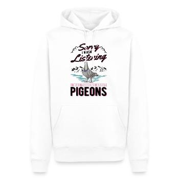 Pigeon Cadeau Pigeon Fancier City Pigeon Pigeonnier Pigeon Transporteur Pigeon - Sweat à capuche Premium bio Homme - blanc - Devant - Nico (187cm)