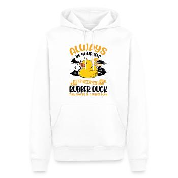 Soyez toujours vous-même Canard en caoutchouc Gummiente - Sweat à capuche Premium bio Homme - blanc - Devant - Nico (187cm)