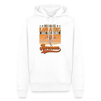 Parce que les kangourous sont des kangourous géniaux - Sweat à capuche Premium bio Homme - blanc - Devant - Nico (187cm)