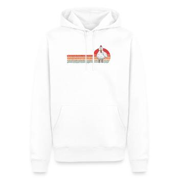 Poulet Rétro Poulet Vintage - Sweat à capuche Premium bio Homme - blanc - Devant - Nico (187cm)