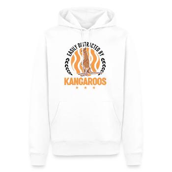 Easily distracted by Kangaroos Känguru - Männer Premium Bio Hoodie - Weiß - Vorne - Nico (187cm)