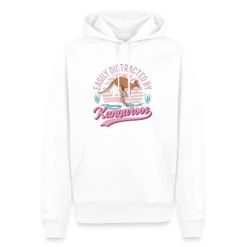 Facilement distrait par Kangourous Kangourou - Sweat à capuche Premium bio Homme - blanc - Devant - Nico (187cm)