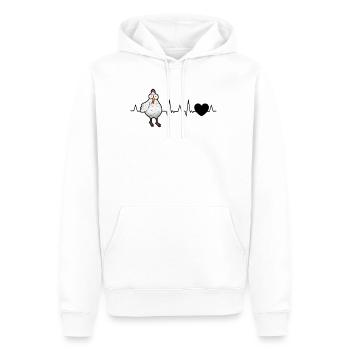 Poulets Heartbeat Chicken Farmer - Sweat à capuche Premium bio Homme - blanc - Devant - Nico (187cm)