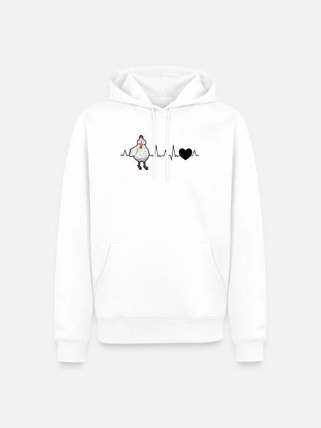 Chickens Heartbeat Chicken Farmer - Men’s Premium Organic Hoodie - white