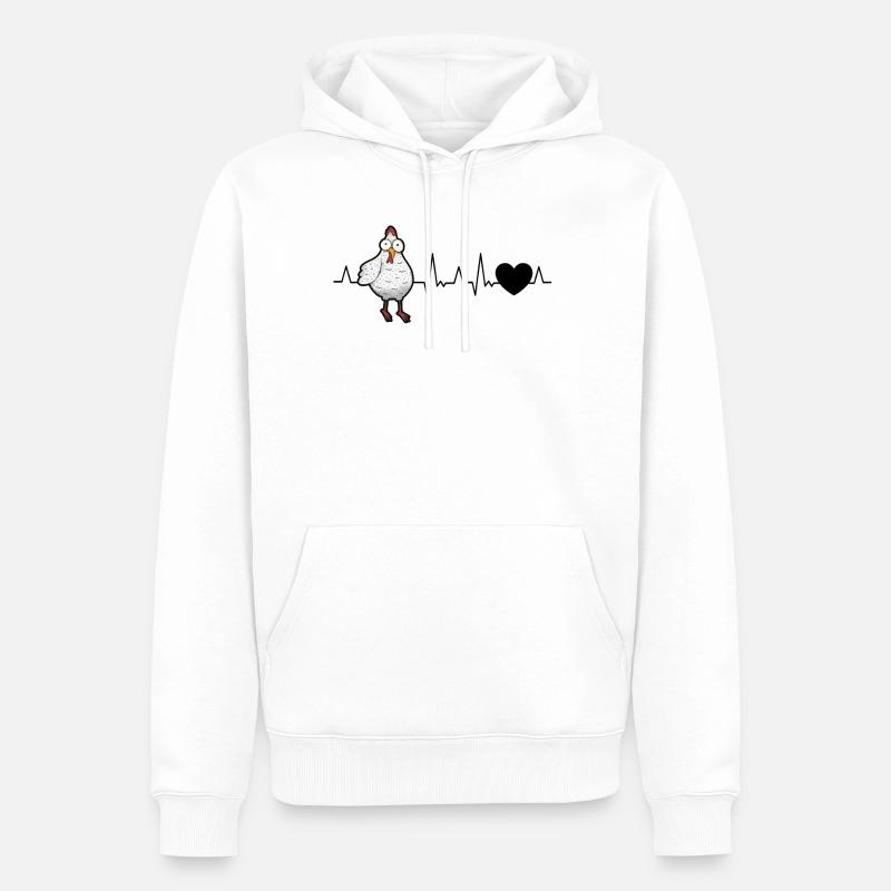 Poulets Heartbeat Chicken Farmer - Sweat à capuche Premium bio Homme - blanc